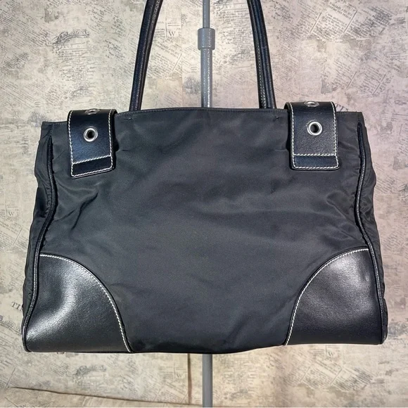 PRADA Nylon Leather Trimmed Tessuto Shouder Bag - Picture 4 of 16
